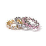 Baguettecz Heart Rings Pink Stones Jewelry