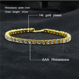 Crystal Bracelet 8inch Hip hop Iced Out Rhinestones Chain Bling Drop