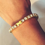 Crystal Bracelet 8inch Hip hop Iced Out Rhinestones Chain Bling Drop