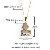 Family Stainless Steel Pendant Necklace & Silver Souvenir Jewelry