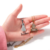 Family Stainless Steel Pendant Necklace & Silver Souvenir Jewelry