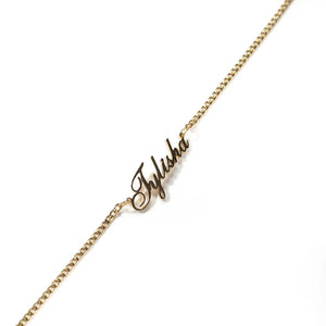 Personalised Name Anklets Jewelry with Small Cuban Chain Letters