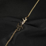 Personalised Name Anklets Jewelry with Small Cuban Chain Letters