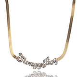 12mm Micro Pave Name Choker Necklace - Personalized Jewelry