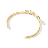Stainless Steel Name Bangle for Women Resizable Cuff Bracelets