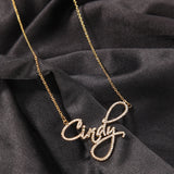 Personalized Stainless Steel Name Necklace with Rhinestone Letters