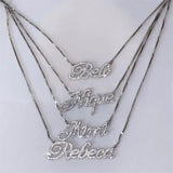 Personalized Stainless Steel Name Necklace with Rhinestone Letters