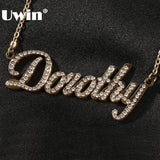 Personalized Titanium Steel Name Necklace with Rhinestones