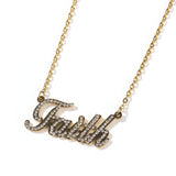 Personalized Titanium Steel Name Necklace with Rhinestones