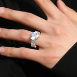 Baguettecz Stones Pink Heart Rings for Women