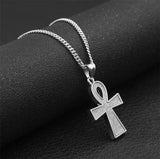 Iced Egyptian Key of Life Ankh Pendant Necklace Men's Jewelry