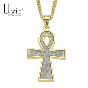 Iced Egyptian Key of Life Ankh Pendant Necklace Men's Jewelry