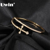 Slim Sword Cuff Bangle Bling Zircon Wrist Bracelet Ladies Jewelry