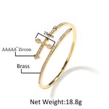 Slim Sword Cuff Bangle Bling Zircon Wrist Bracelet Ladies Jewelry
