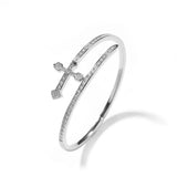 Slim Sword Cuff Bangle Bling Zircon Wrist Bracelet Ladies Jewelry