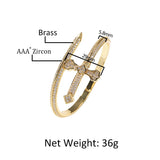 Slim Sword Cuff Bangle Bling Zircon Wrist Bracelet Ladies Jewelry