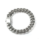 12mm Cuban Chain Bracelet with CZ Clasp for Men