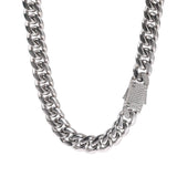 12mm Cuban Chain Bracelet with CZ Clasp for Men