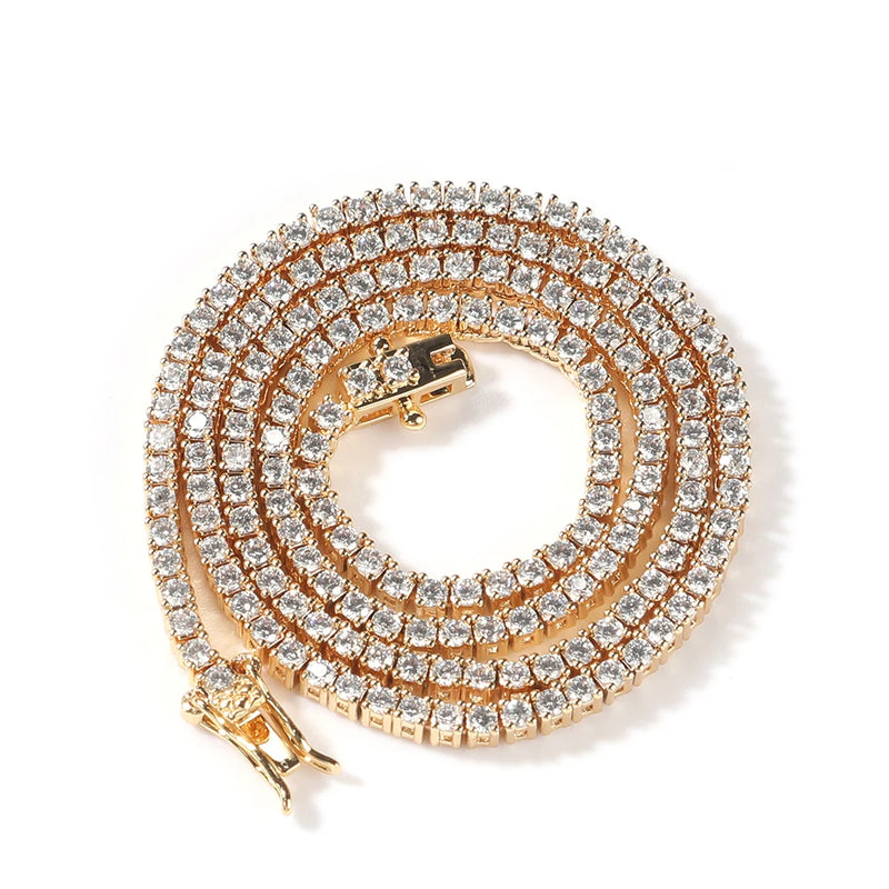 2mm Tennis Chain Bracelet CZ Micro Bling Hiphop Men Women Jewelry