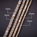 2mm Tennis Chain Bracelet CZ Micro Bling Hiphop Men Women Jewelry