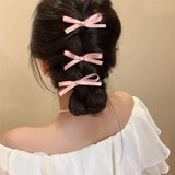 3Pcs Ribbon Bow Hair Clips for Girls Sweet HairPins Small
