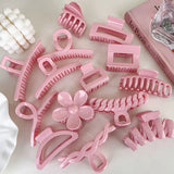 Sweet Pink Acrylic Hair Claw Barrette Crab Hair Clips