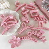 Sweet Pink Acrylic Hair Claw Barrette Crab Hair Clips