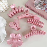 Sweet Pink Acrylic Hair Claw Barrette Crab Hair Clips