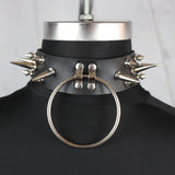 Gothic Leather Harness Choker Collar For Women Punk Choker
