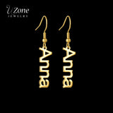 Personalized Letter Vertical Dangle Earrings Stainless Steel Name Drop Earrings