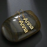 Personalized Letter Vertical Dangle Earrings Stainless Steel Name Drop Earrings