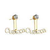Stainless Steel Name Stud Earrings for Women Girls