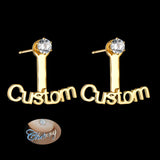 Stainless Steel Name Stud Earrings for Women Girls