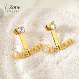 Stainless Steel Name Stud Earrings for Women Girls