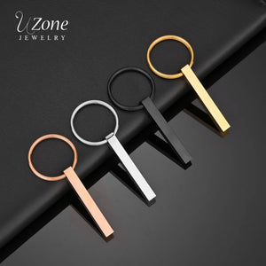 UZone Engrave Name Date Keychain Square Keyring Personalized Gift