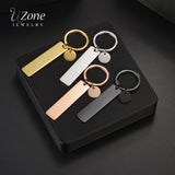 Personalized Name Date Number Keychain Stainless Steel Couple Gift