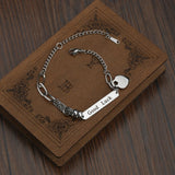UZone Engraving Name Stainless Steel Bracelet Love Lock Pendant Bracelets