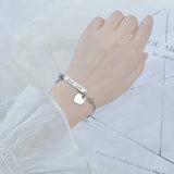 UZone Engraving Name Stainless Steel Bracelet Love Lock Pendant Bracelets