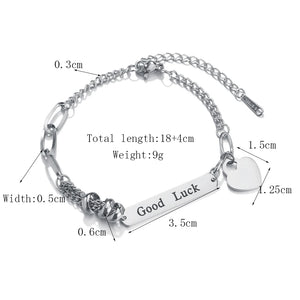 UZone Engraving Name Stainless Steel Bracelet Love Lock Pendant Bracelets