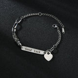 UZone Engraving Name Stainless Steel Bracelet Love Lock Pendant Bracelets