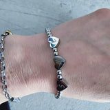 UZone Date Heart Bracelet Stainless Steel Engraved Femme Beads Birthday Gift