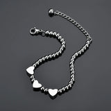 UZone Date Heart Bracelet Stainless Steel Engraved Femme Beads Birthday Gift
