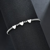 UZone Date Heart Bracelet Stainless Steel Engraved Femme Beads Birthday Gift