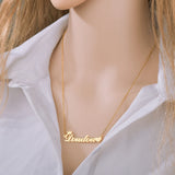 UZone Custom Name Necklace Crown Heart Pendant Necklace for Women