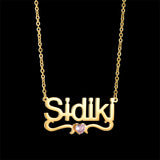 UZone Rhinestone Nameplate Necklace CZ Personalized Name Necklaces