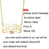 UZone Rhinestone Nameplate Necklace CZ Personalized Name Necklaces