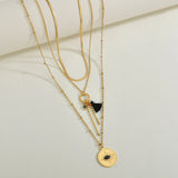 UZone Stainless Steel Pendant Tassel Necklace with Natural Stone Chain