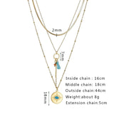 UZone Stainless Steel Pendant Tassel Necklace with Natural Stone Chain