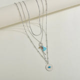 UZone Stainless Steel Pendant Tassel Necklace with Natural Stone Chain