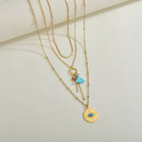 UZone Stainless Steel Pendant Tassel Necklace with Natural Stone Chain